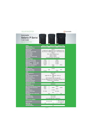 Tunçmatik Solarix 3 Kw 50a Pwm 24 Volt 3000 Watt Akıllı İnverter 220 V Çevirici İnvertör