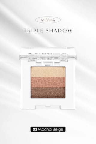 Yumuşak Dokulu, Dökülme Yapmayan 3 Renkli Göz Farı Triple Shadow No.3 Mocha Beige 3