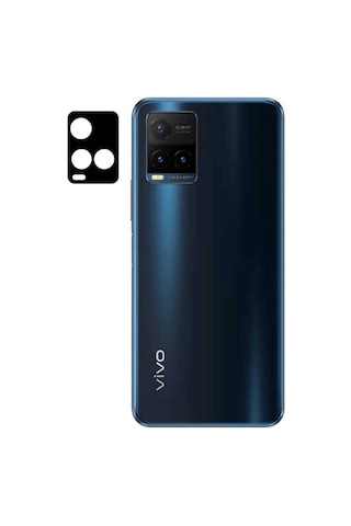 Vivo Y21S Zore 3D Kamera Camı Koruyucu Siyah