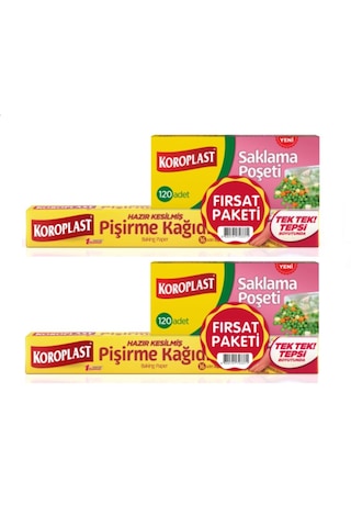 Koroplast Pişirme Kağıdı 16 Lı Saklama Poşeti 120 Li Orta Boy X 2