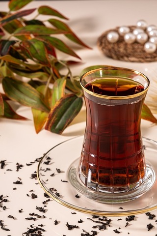 Mest Ilgın 12 Parça 6 Kişilik Yaldızlı Çay Bardağı Seti 132 Cc - Şıklığın Ve Zarafet Kesme Gold