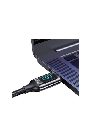 Novahub Usams Us-sj546 Çipli Dijital Göstergeli, Örgülü, 1.2m Pd 100w Ty Koyu Renk