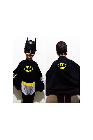 Batman Çocuk Kostümü Pelerinli Yarasa Adam Doğum Günü Kıyafeti Sü