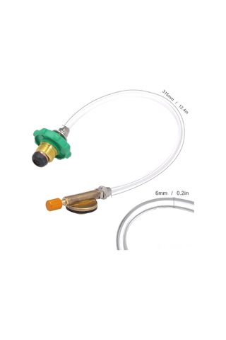 Suofeng Uzun Kablolu Bakır-pu Dış Mekan Gaz Tankı Doldurma Adaptörü - Güvenli Balon Dolum Valfi Altın