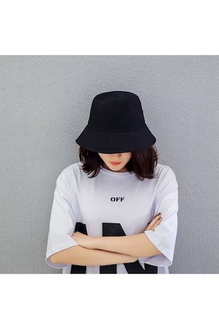 Siyah Kova Şapka Balıkçı Şapka Bucket Hat (455752319)