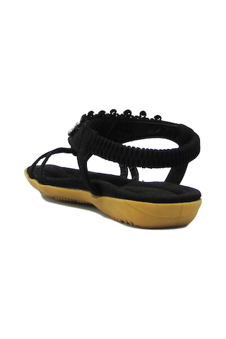 GUJA BLG22Y121 SİYAH KIZ ÇOCUK ARKADAN LASTİKLİ TAŞLI SANDALET Siyah