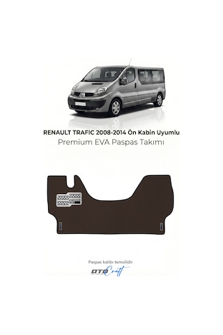 Otocraft Renault Trafic 2008-2014 Uyumlu Kahverengi 3d Havuzlu Eva Ön Kabin Paspası Tek Parça Araca Özel