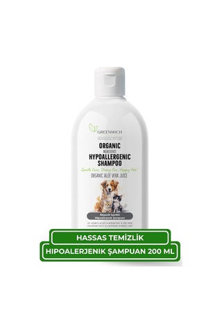 Hassas Bakım Kedi Ve Köpek Şampuanı 200 Ml %99,74 Organik İçerikli Vegan Şampuan Hassas Ciltler İçin Nazik