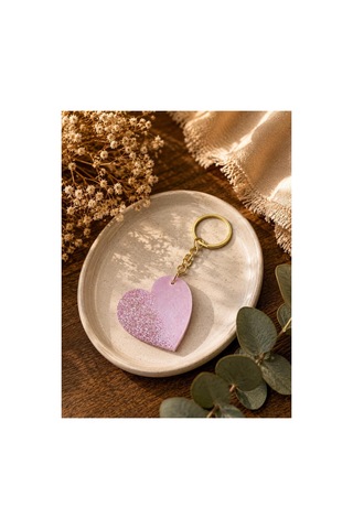 Romantik Kalp Tasarımlı Anahtarlık Çanta Süsü & Anahtar Aksesuarı Pembe