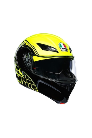 Agv Compact St Kask Plk Detroit Sarı Fluo Siyah