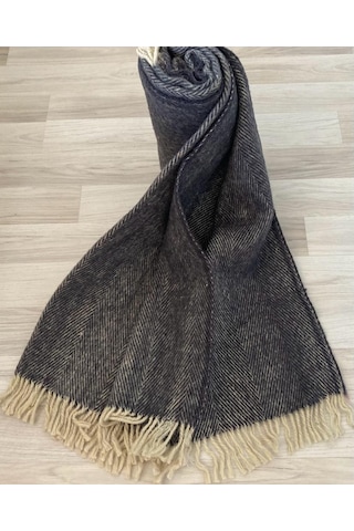 %100 Saf Yün Scotch Dizlik - Tv Battaniye 130x170 Lacivert