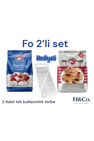 Fo 2'li Set Toz Krema Ve Toz Krem Şanti Hediyeli - Pastacı Kreması - Şanti