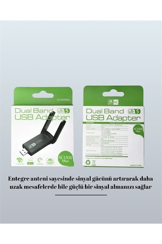 Tak-çalıştır Özellikli Çift Bant Wifi Adaptör 1200 Mbps 60535447