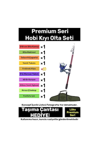 Tam Takım Hobi Kıyı Olta Seti Özel Üretim Şık Taşıma Çantalı Hazır Kurulu - 360cm Kamış Hediyeli