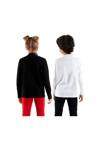 Denokids Siyah Ve Beyaz Unisex C Ocuk 2'li Paket Bog Azlı T-shirt Renkli