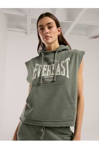 Everlast Authentic Boxing Wmn Oversize Haki Kadın Kolsuz Sweatshirt Haki