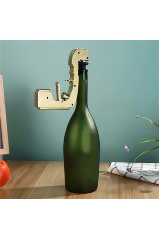 Dancemonkey Altın Zümrüt Plastik Metal Kabarcıklı Blaster Şampanya Şişesi Fışkırtma Tabancası