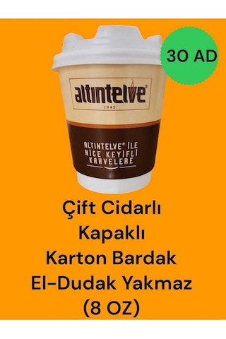 Karton-sızdırmaz Kapaklı Sıcak İçecek Bardağı Çift Duvarlı Dw El Dudak Yakmaz 8-12 Oz Seçenekli Kahverengi12oz