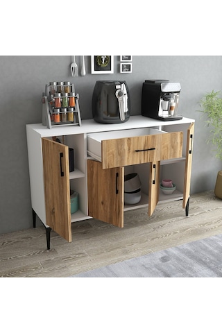 Tyche Çok Amaçlı Dolap-mikrodalga-erzak-airfryer-mutfak-kiler Dolabı-kahve Köşesi-beyaz-120 Cm Beyaz