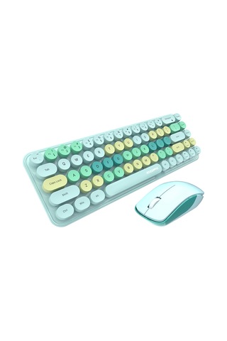 Jeemson Mofii Kablosuz Klavye-fare Seti, 3 Seviye Dpı Ayarı, Sessiz Fare, Plug & Play, Deniz Tuzü Yeşili Pil Yok Diğer