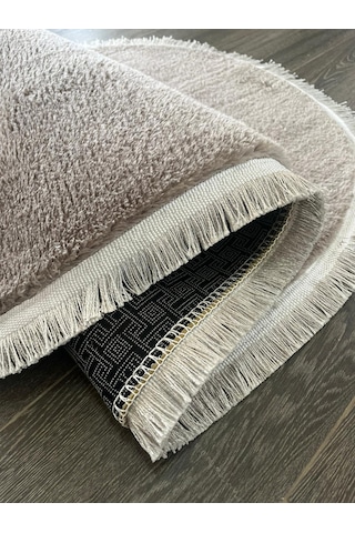 Melena Carpet Yumuşak Peluş Yolluk Kaymaz Taban Oval Paspas Banyo Mutfak Modern Halı Kahverengi