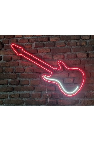 Gitar Neon Ledli Duvar Aydınlatması