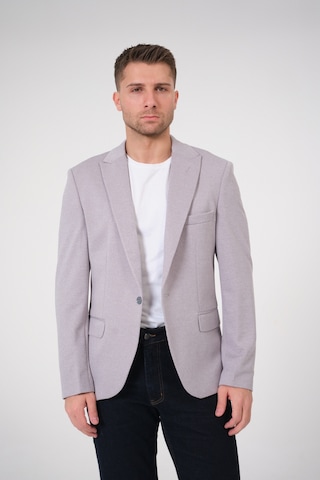 Bonesti Erkek Slim Fit Blazer Ceket Gri Gri Beyaz Noktalı