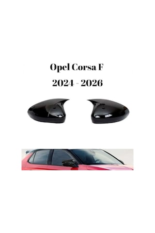 Opel Corsa F 2024 2025 2026 Uyumlu Yarasa Batman Ayna Kapağı Seti Parlak Siyah