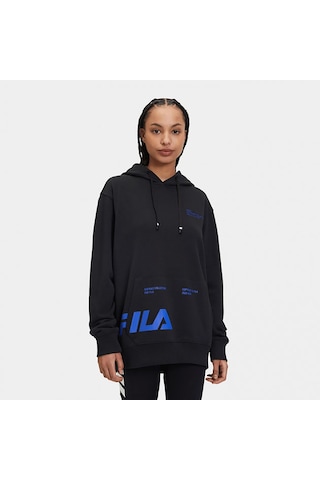 Siyah Fila Kapşonlu Sweatshirt Embroidery Detail Su411113 Siyah