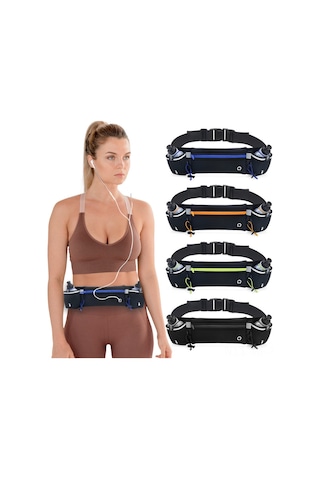 Mufunye Yeşil Spor Bel Çantası - Su Matarası Bölmesiyle Unisex, Spor, Koşu, Bisiklet İçin Su Geçirmez Cep Telefonu Kart Depolama Tek Beden Çok Renkli