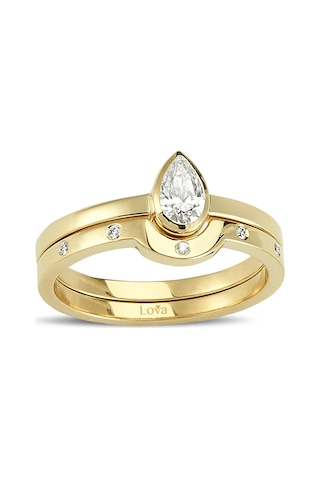Lova Toplam 0,33 Karat Damla Pırlanta Tektaş Yüzük - 1040098
