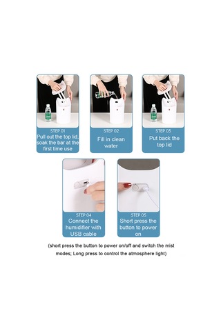 Geeroyoo Usb Beslemeli Pembe Nemlendirici - 3.3l Hacim, Ultra Sessiz Çift Buhar, 3 Mod, Renkli Işık, Kuru Koruması