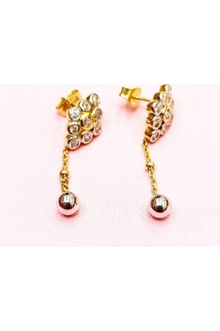 Oriental Kuyumculuk Jewellery Gümüş Gold Zincir Küpe Gold