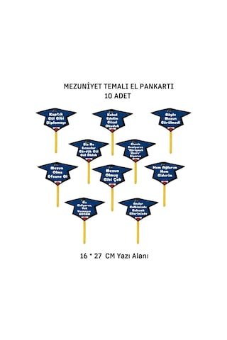 Mezuniyet El Pankartı 10 Adet 02
