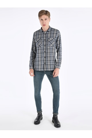 Colin's Colins Regular Fit Mavi Erkek Uzun Kol Gömlek Cl1065946 Mavi