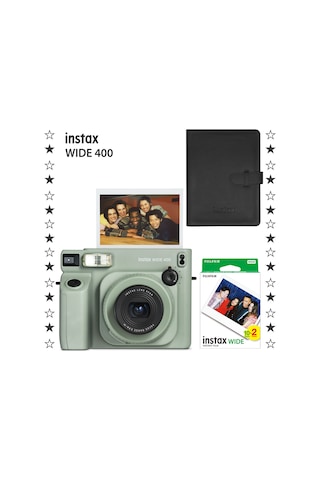 Instax Wide 400 Fotoğraf Makinesi + 20'li Film + Deri Albüm Set