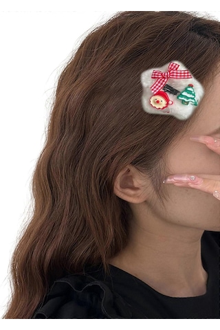 Tatlı Kızlar İçin Noel Yıldız Şeklinde Saç Tokası Sevimli Tatlı S Diğer