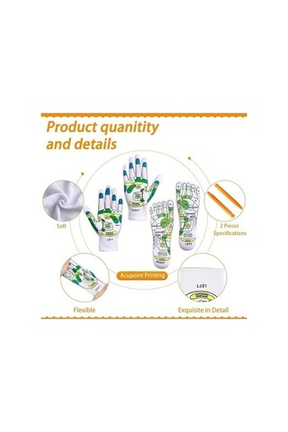 Tysm Renkli Akupresür Eldiven & Çorap Seti, Masaj Aletleri, Çok Renkli Refleksoloji Eldivenleri Çok Renkli