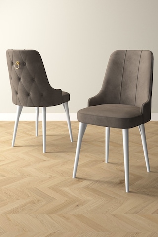 Clara Beyaz 80x132 Açılabilir Mdf Masa Yemek Odası Takımı,mutfak Takımı 4 Adet Sandalye Cappucino