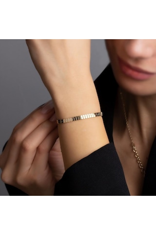 Altın Yassı Bileklik BL0052 Sarı Altın