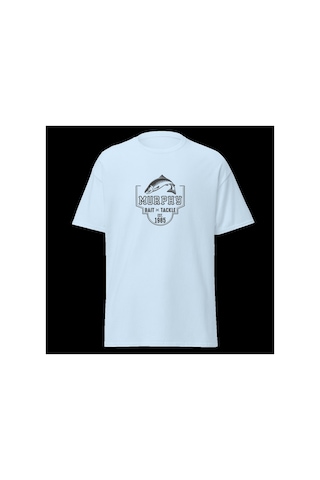 Wildstyle Murphys Bait Tackle Vintage Balıkçılık Olta Balıkçı Baskılı Unisex Bisiklet Yaka Pamuklu Tişört Bebek Mavisi