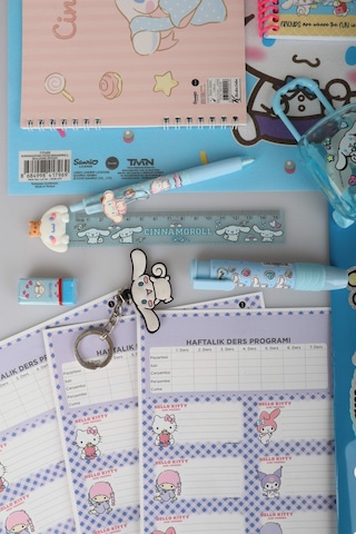 Sweet Bow Collection Lisanslı Cinnamoroll 21 Parça Kırtasiye Seti Okul Etiketi,resim Defteri,çıtçıt Dosya Diğer