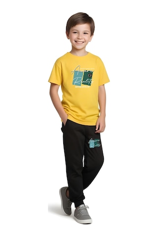 Fyk Kids Erkek Çocuk 3'lü Set Think Yazı Baskılı Yazlık Alt-üst Takım Çok Renkli
