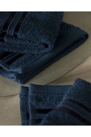 Maynor Bordürü Floşlu 2'li %100 Pamuk El Havlusu - Lacivert 8684427114421 Lacivert