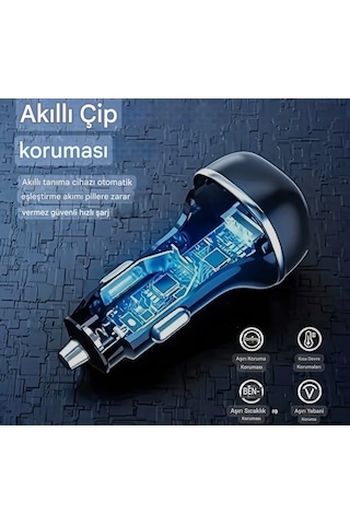Sundaree 51w Yaylı Şarj Kablolu 2 Girişli Type-c Ve Usb Hızlı