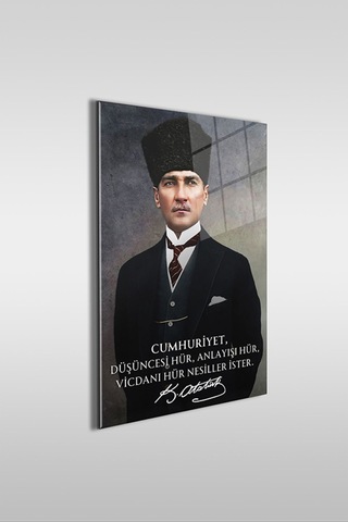 Atatürk Özel Tasarım 7 Dikey Cam Tablo