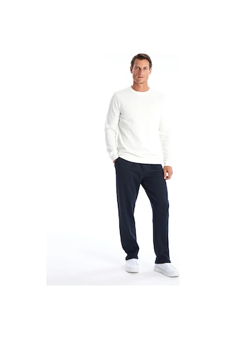 LC Waikiki Lcwaıkıkı Basic Beyaz Bisiklet Yaka Uzun Kollu Erkek Kalın Sweatshirt Ecru