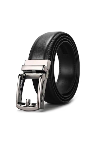 Otomatik Tokalı Takım Elbıse Deliksiz Kemeri Siyah