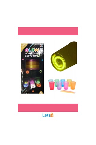 Karanlıkta Yanan Şık Parlayan Mega Glow Bardaklar 8 Adet Çok Renkli