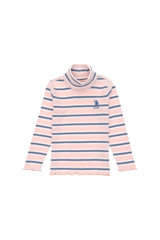 U.S. Polo Assn. Kız Çocuk Toz Pembe Balıkçı Yaka Sweatshirt 50296286-VR050